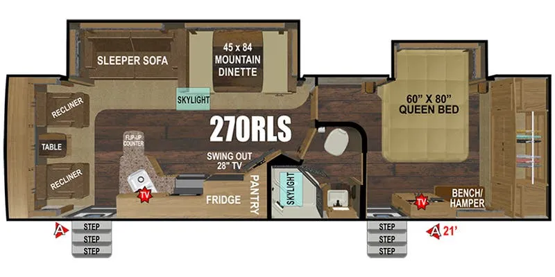 2026 Outdoors RV Mountain Series Black Stone 270RLS - Floor plan