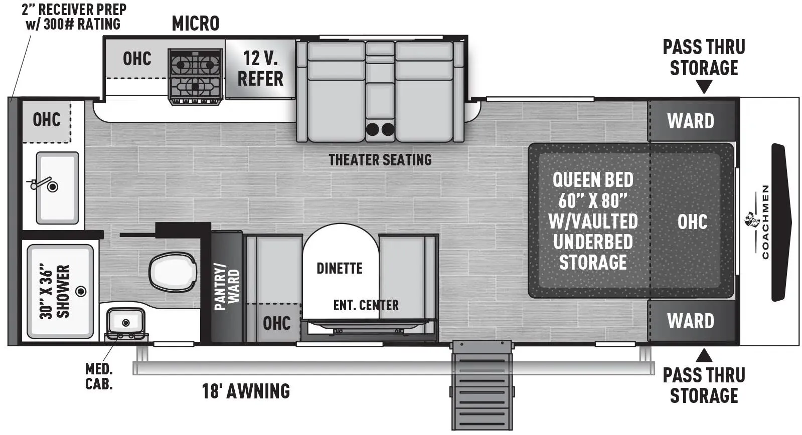 Coachmen Freedom Express Ultra Lite 22MLS floor plan