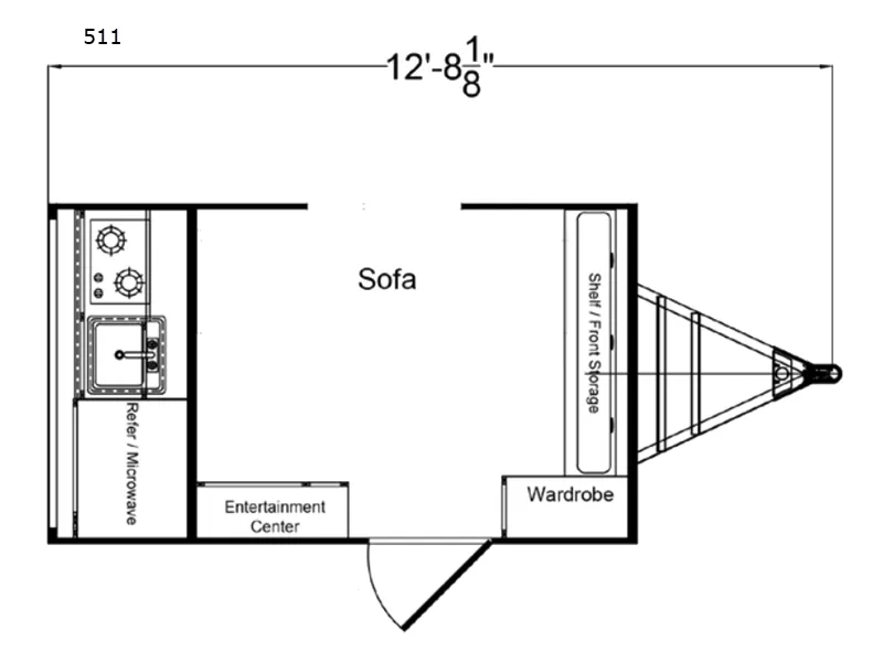 2024 Riverside RV Retro 511 floor plan