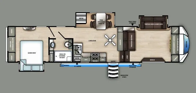2021 Forest River Sandpiper C-Class 3550FL floor plan