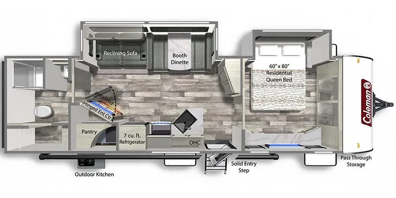 Dutchmen Coleman Light 3055BS floor plan