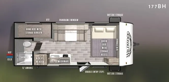 Forest River Wildwood X-Lite FSX 177BH floor plan