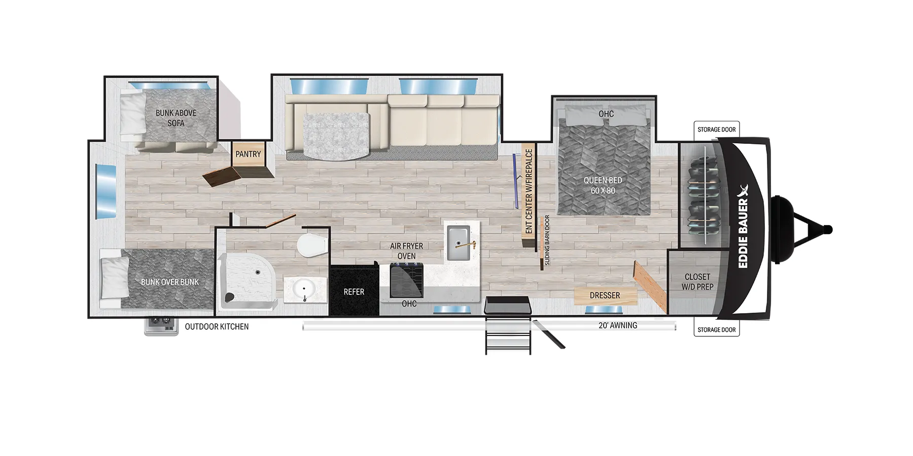 Heartland Eddie Bauer 34BSBH floor plan