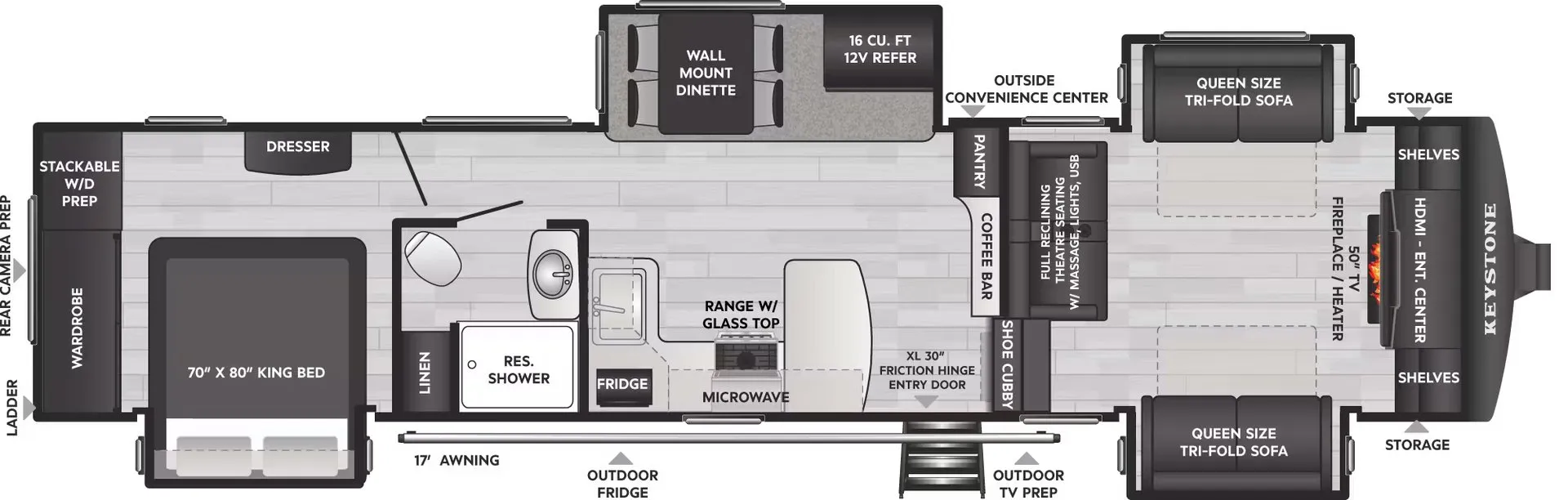 Keystone Sprinter 3670FLS floor plan