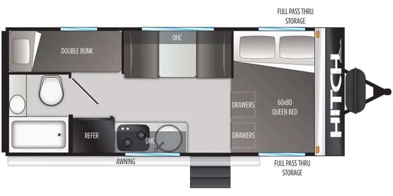 2022 Cruiser RV Hitch 17BHS - Floor plan