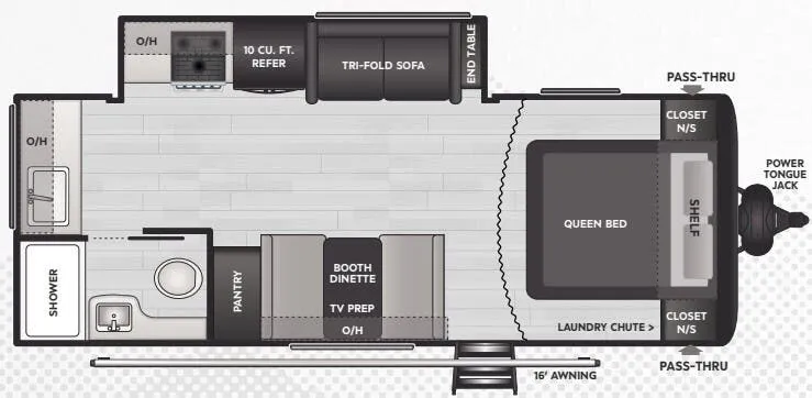 Keystone Hideout 22MLS floor plan