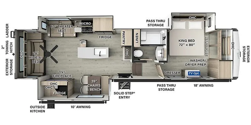 2025 Forest River Rockwood R372RL - Floor plan