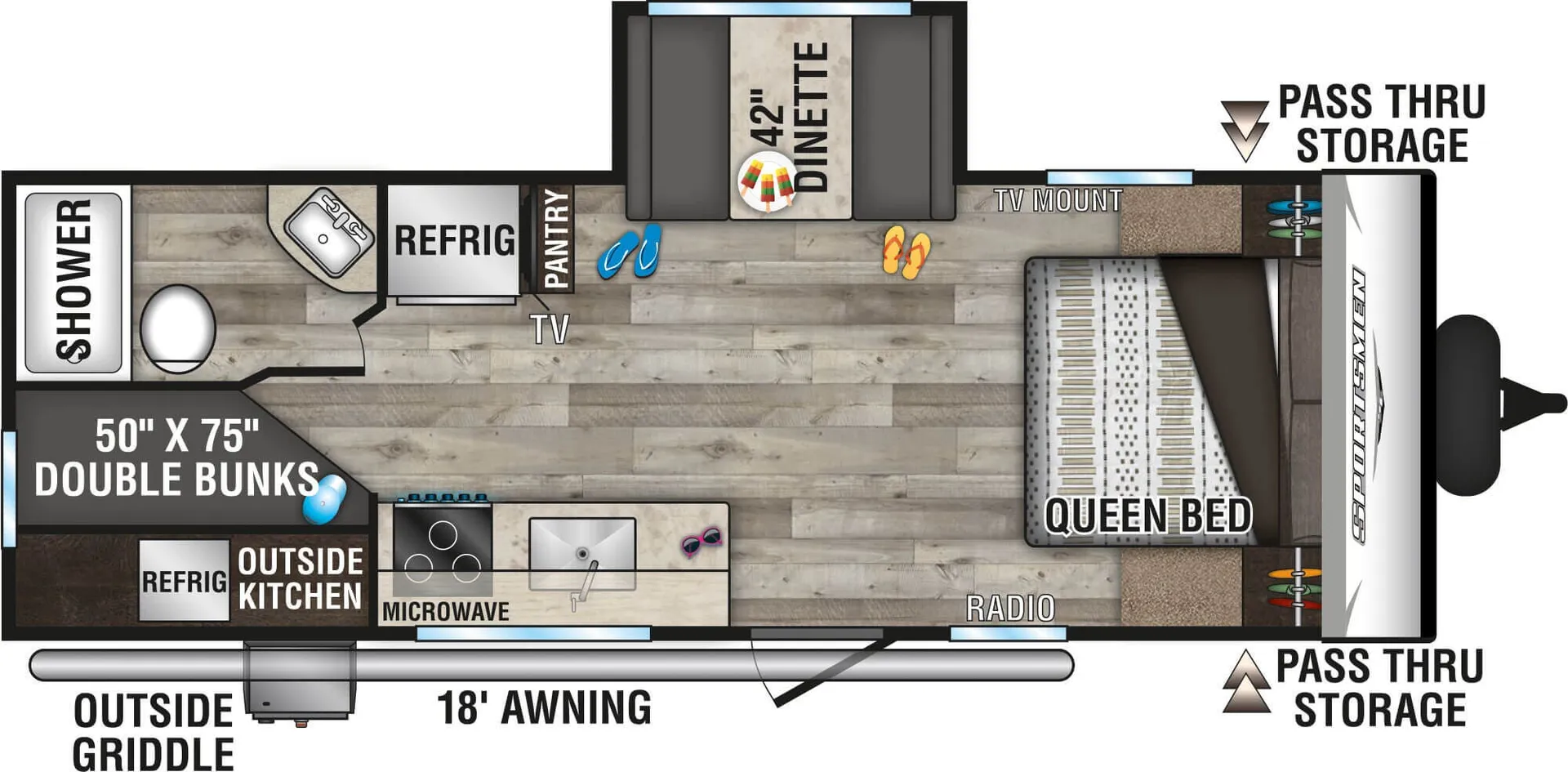 2022 K-Z Rv Sportsmen Se 231BHKSE - Floor plan