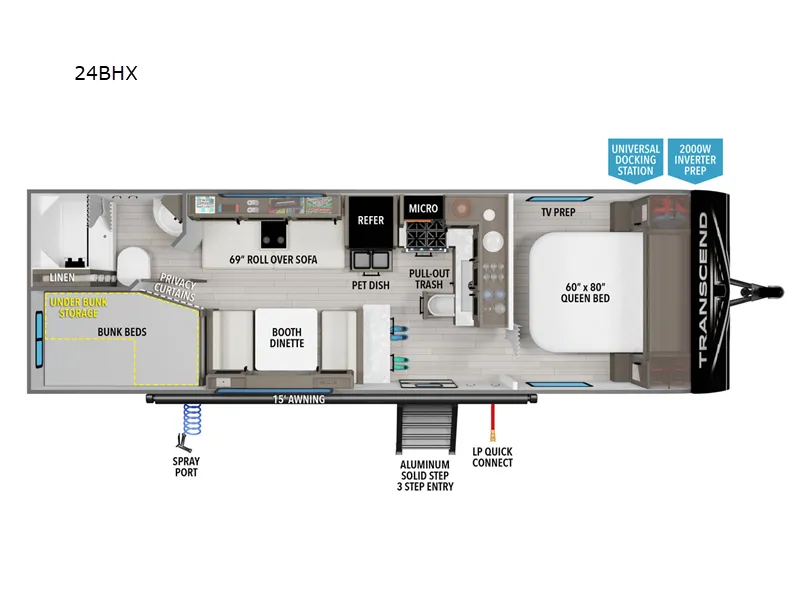 2026 Grand Design Transcend Xplor 24BHX - Floor plan