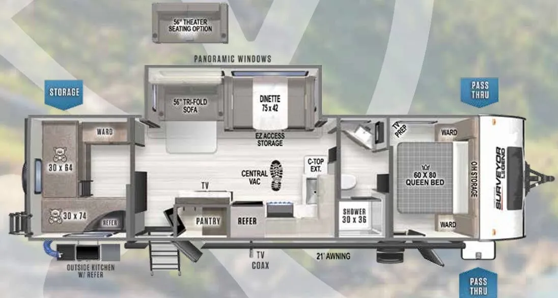 Forest River Surveyor Legend 296QBLE floor plan