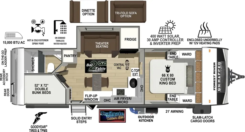 2026 Forest River R-POD 26BH floor plan