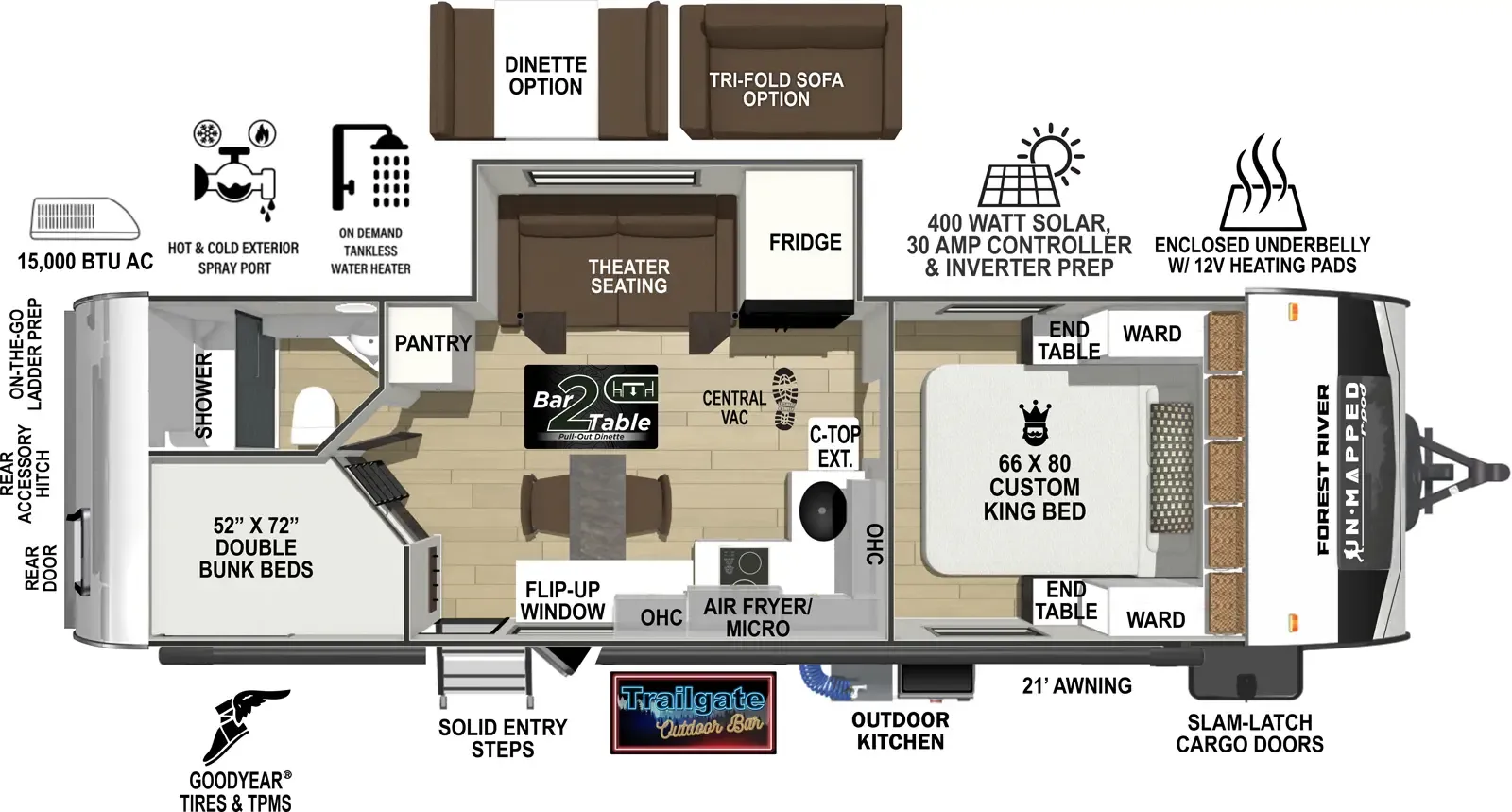 2026 Forest River R-POD 26BH - Floor plan