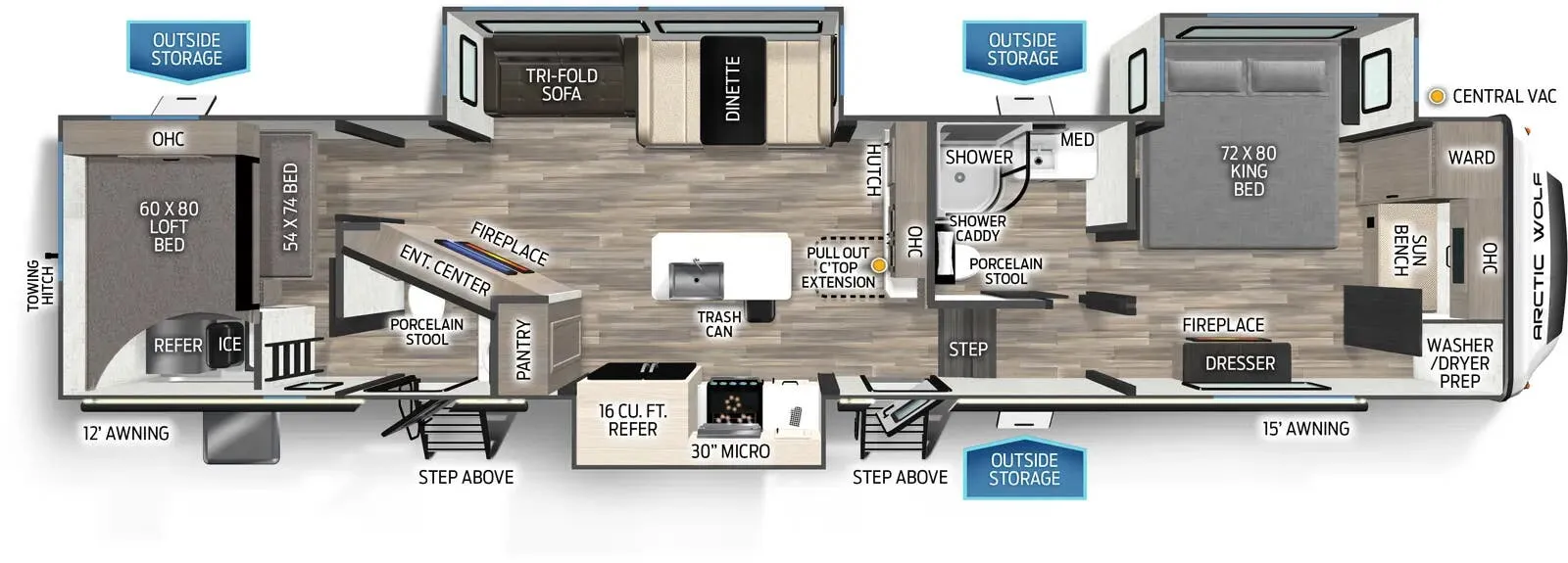 Forest River Cherokee Arctic Wolf 3750SUITE floor plan