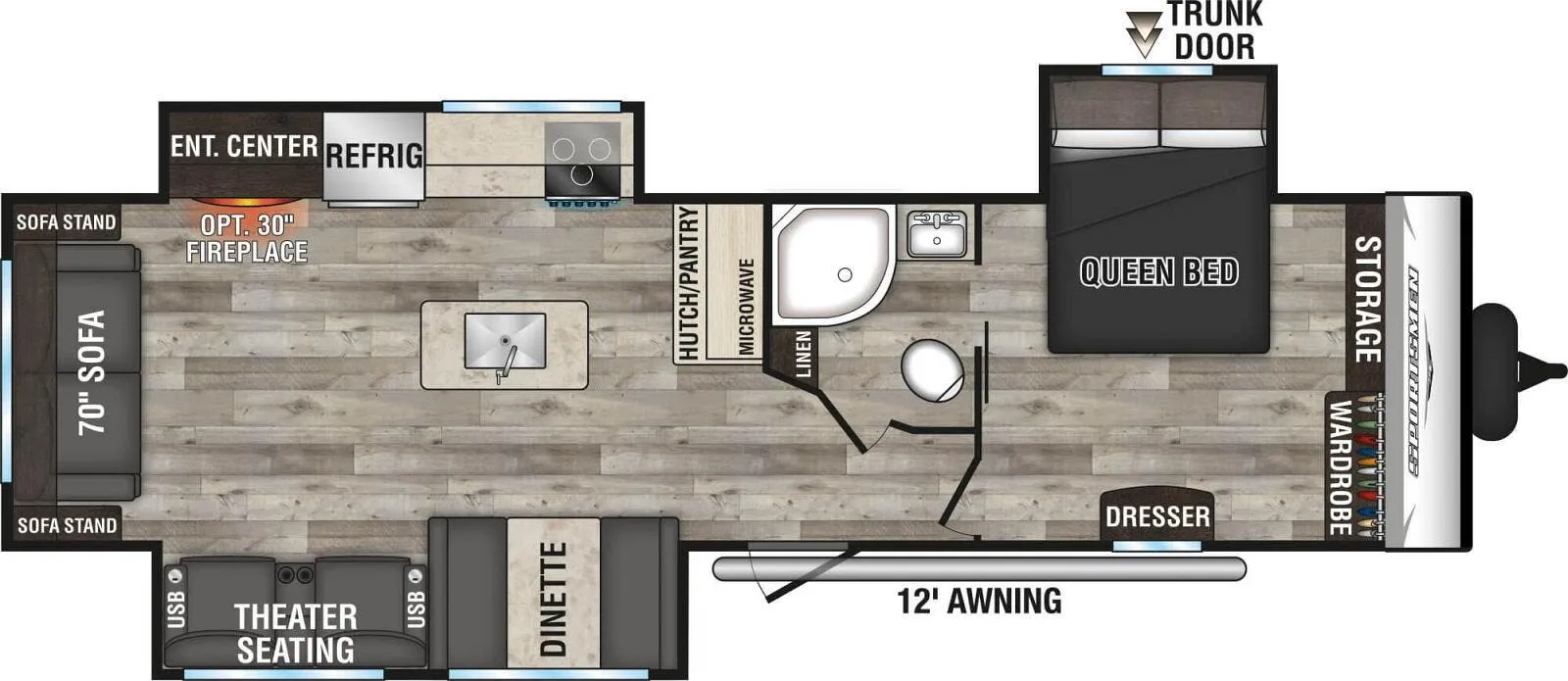 K-Z Sportsmen SE 303QBSE floor plan
