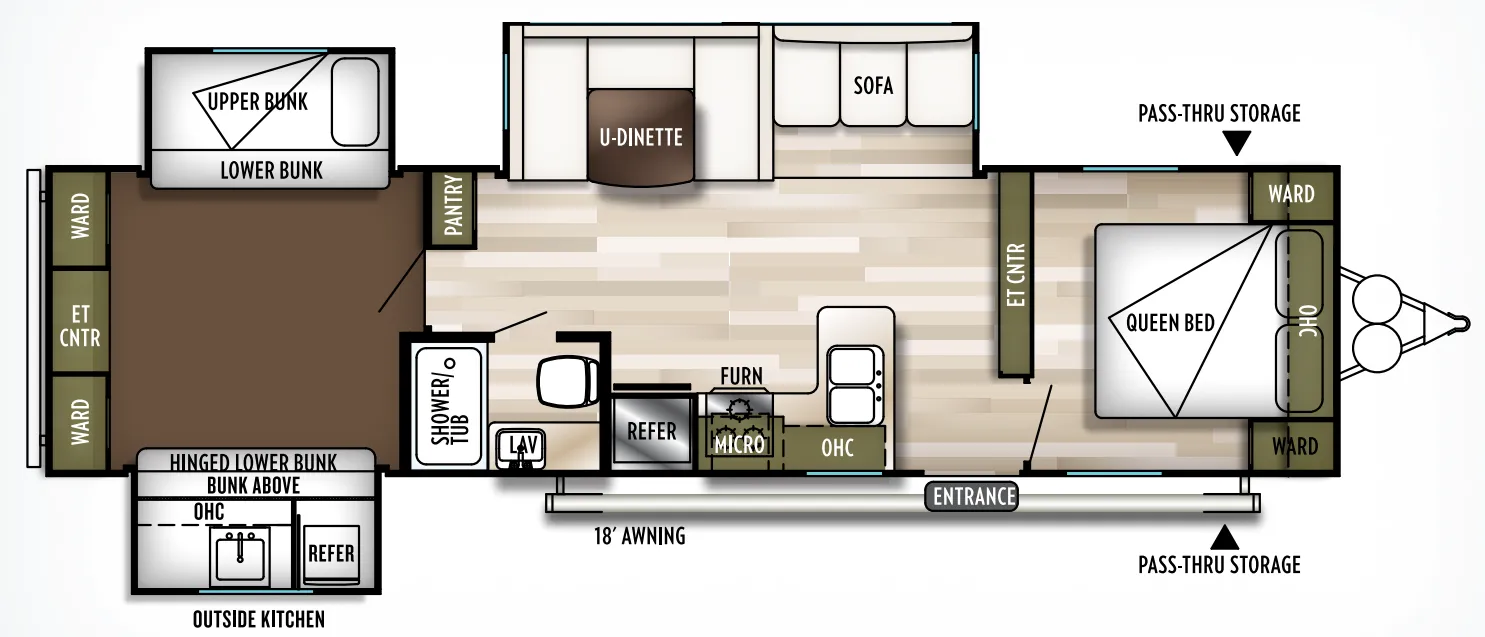 Forest River Wildwood 31KQBTS floor plan