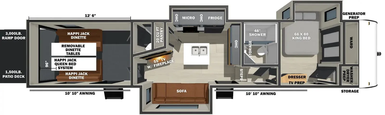 Forest River Shockwave 3513GX floor plan