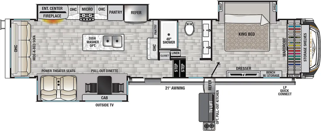 2020 Forest River Cedar Creek Champagne Edition 38EL floor plan