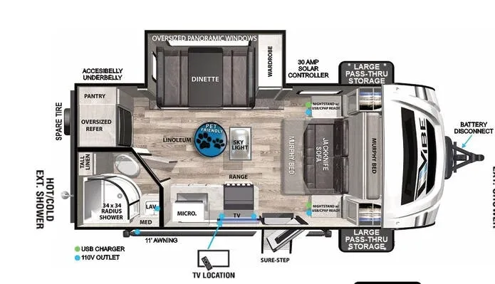 Forest River Vibe 18RB floor plan