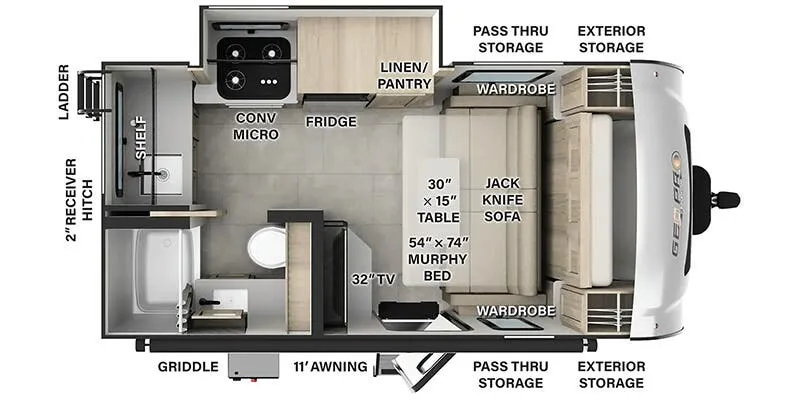 2026 Forest River Rockwood Geo Pro 15FBS Travel Trailer floor plan