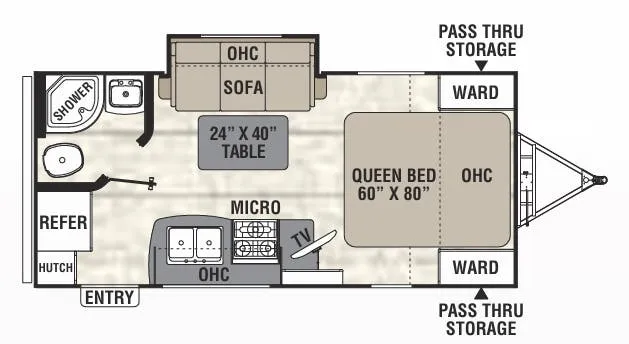 Coachmen Freedom Express Ultra Lite 192RBS floor plan