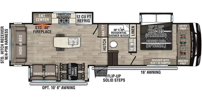 K-Z Durango D301RLT floor plan