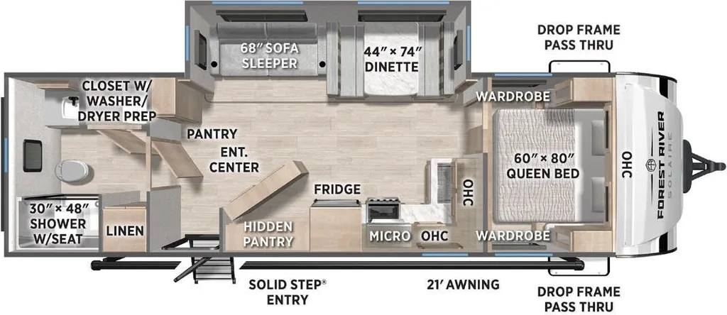 2026 Forest River Solaire 2580RBSS floor plan