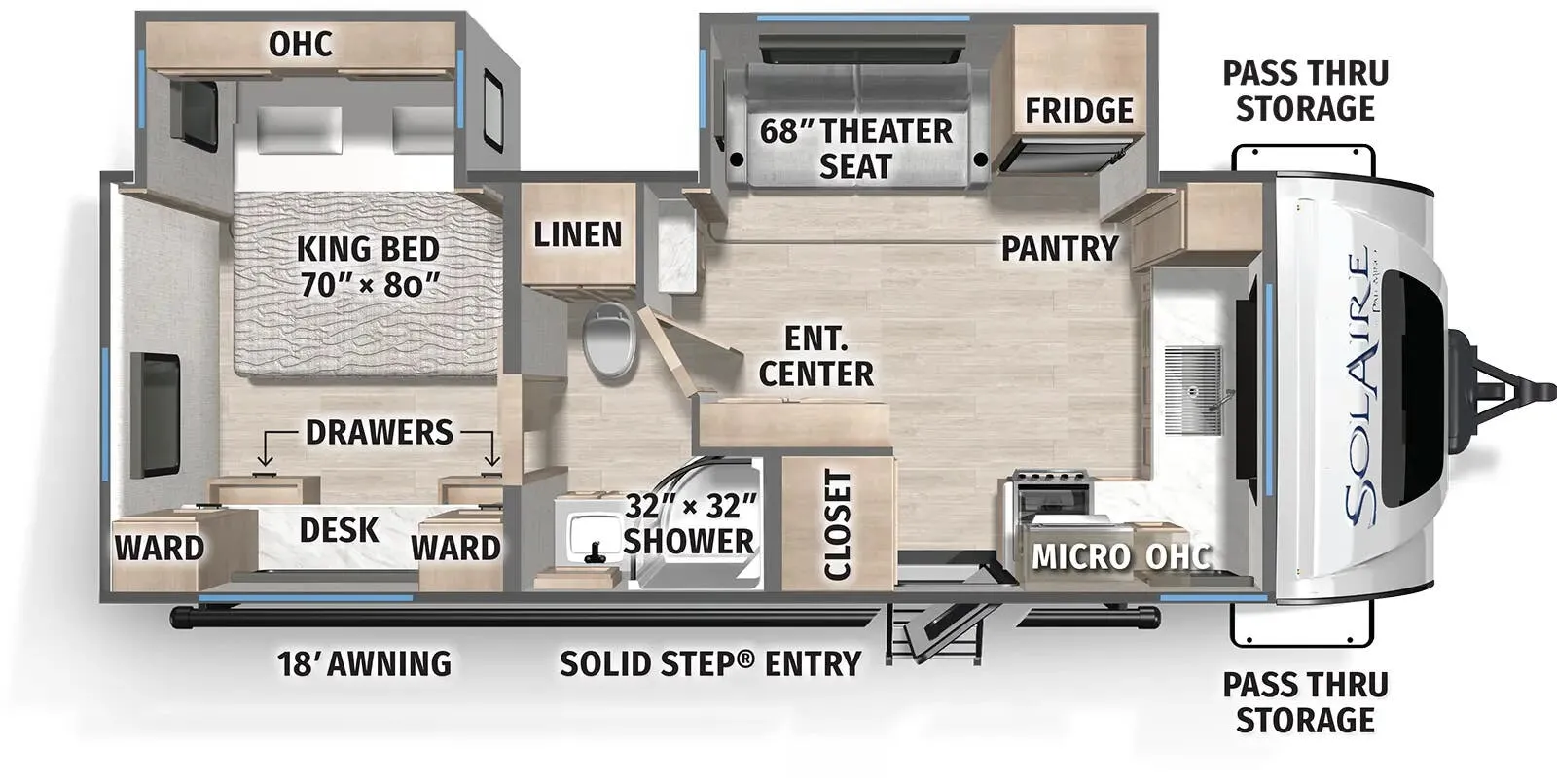 Palomino Solaire 2300FKBS floor plan
