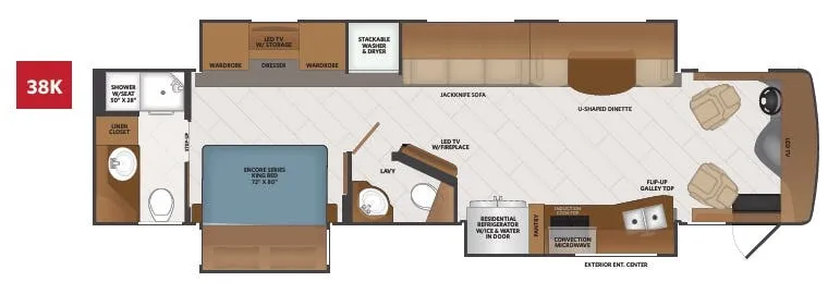 Fleetwood Discovery 38K floor plan