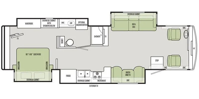 2018 Tiffin Open Road Allegro 34 PA floor plan