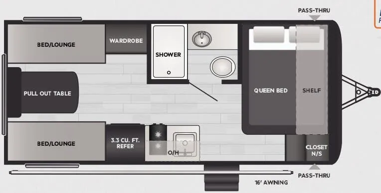 Keystone Hideout Mini 220BH floor plan