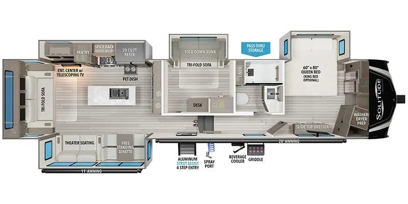 2025 Grand Design Solitude 378MBS floor plan