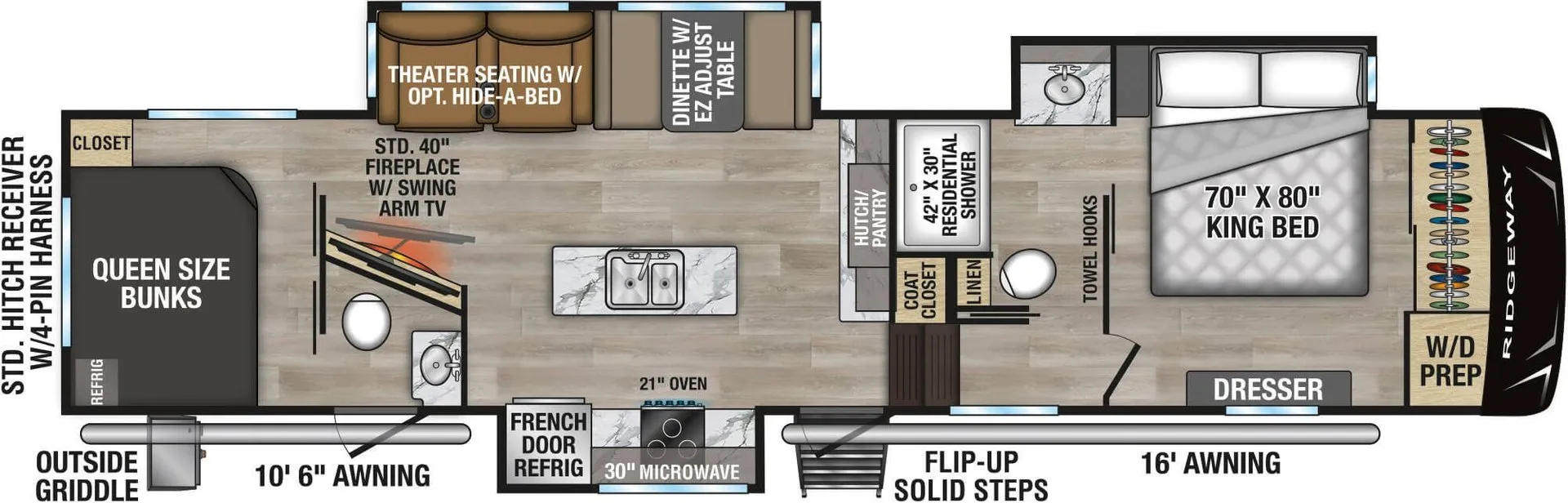 K-Z Ridgeway 35BH floor plan