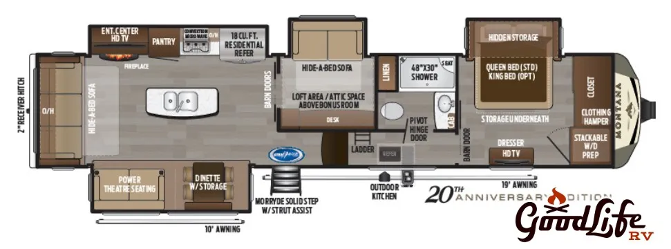 2019 Keystone Montana 3855BR - Floor plan