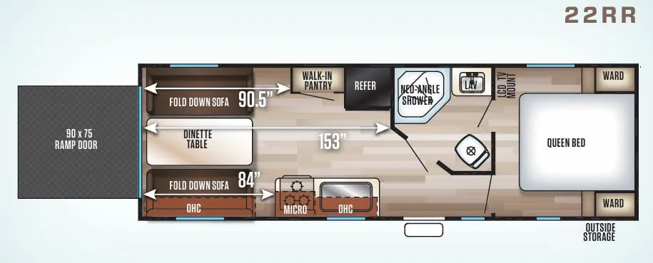 Forest River Cherokee Grey Wolf 22RR floor plan