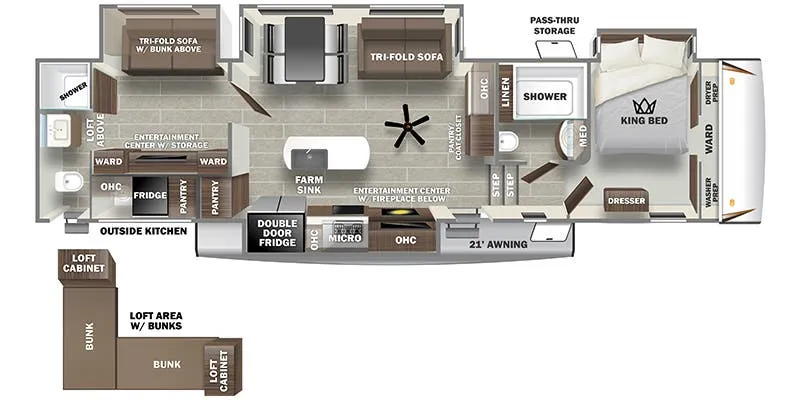 2022 Forest River Sabre 38DBQ - Floor plan
