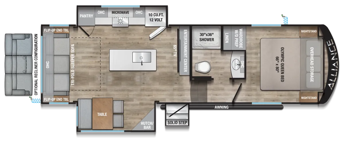 2026 Alliance RV Avenue All-Access 25RL - Floor plan