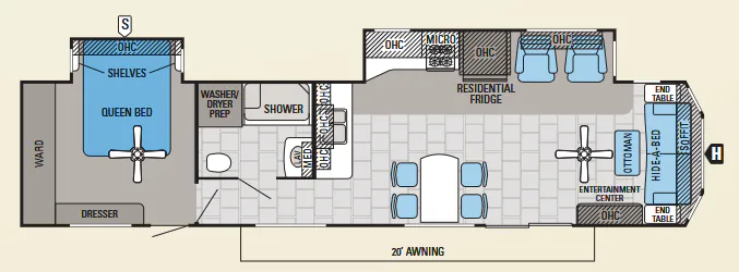 Jayco Jay Flight Bungalow 40FSDS floor plan