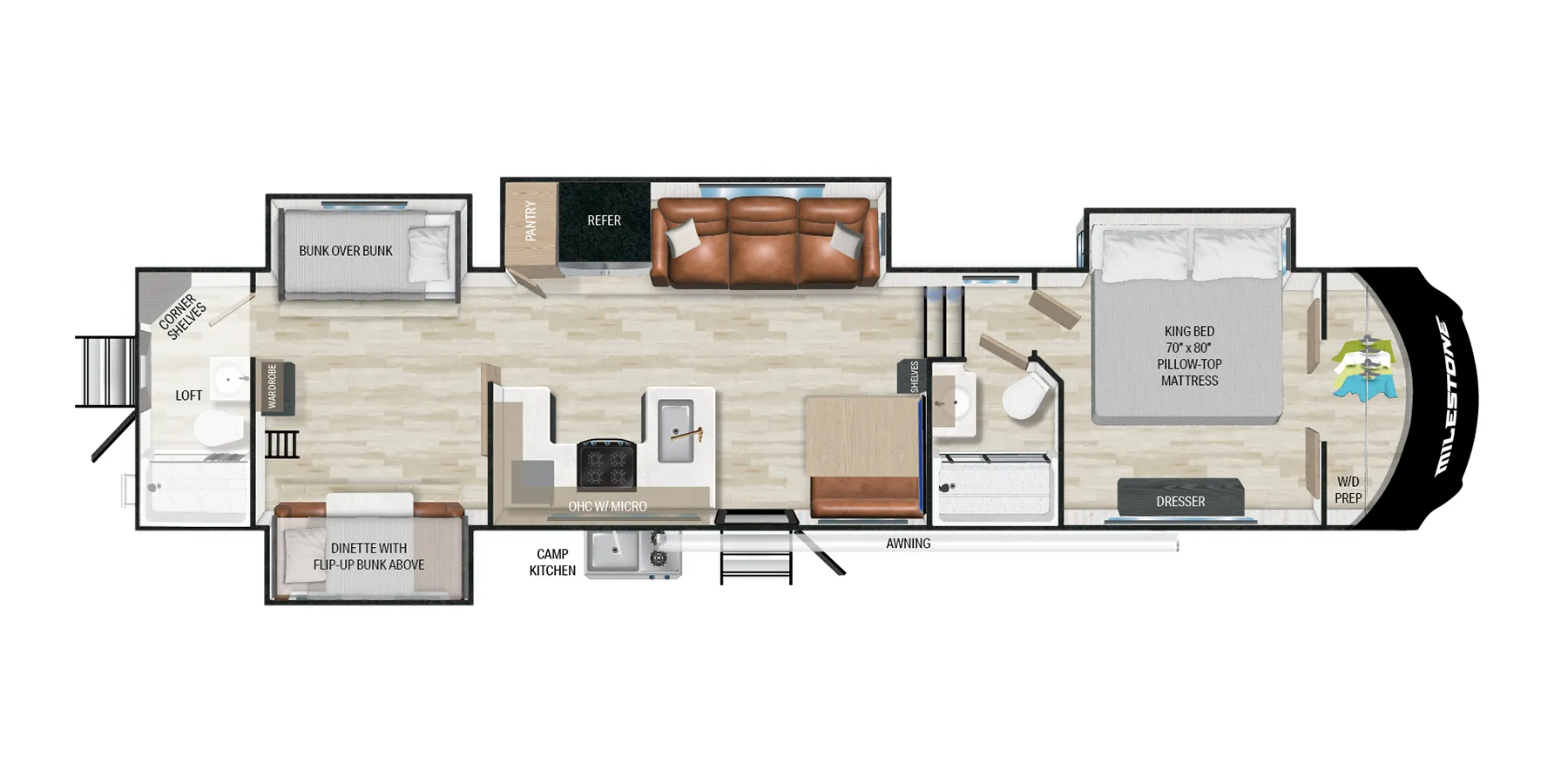 Heartland Milestone 386BH floor plan