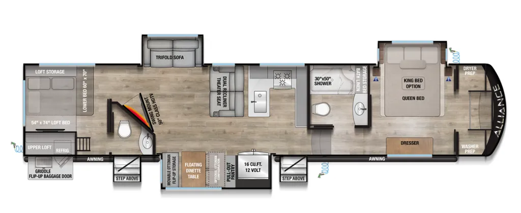 2026 Alliance RV Avenue 38DBL floor plan