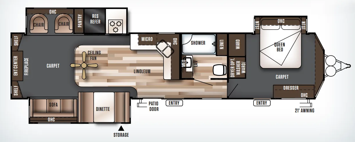 Forest River Wildwood Lodge 407REDS floor plan