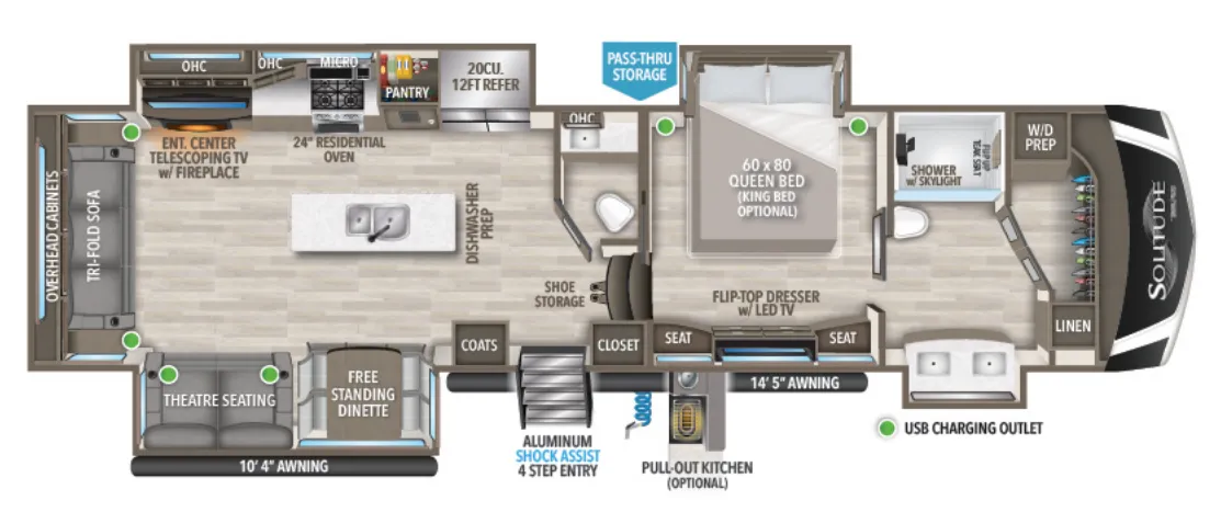 Grand Design Solitude 373FB floor plan