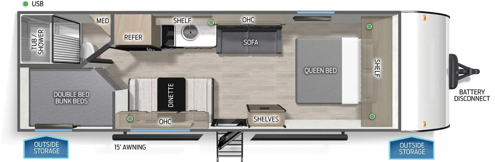 Forest River Cascade 26LPC floor plan