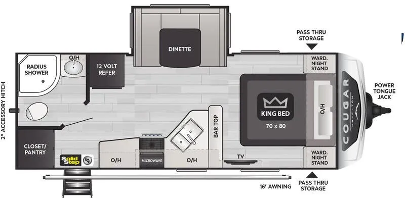 Keystone Cougar Half-Ton West 22RBSWE floor plan