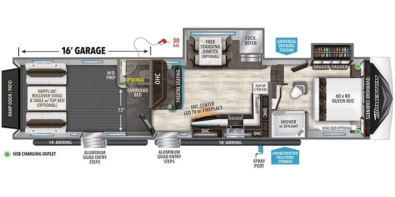 Grand Design Momentum G-Class 393G floor plan