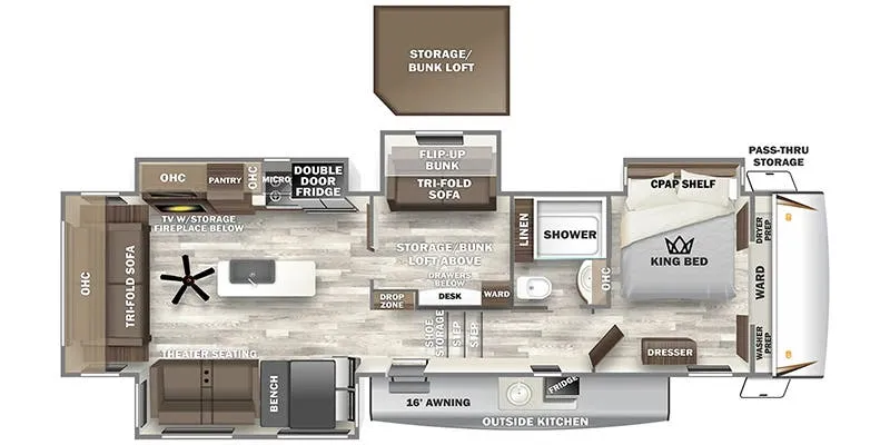 Forest River Sabre 36FLX floor plan