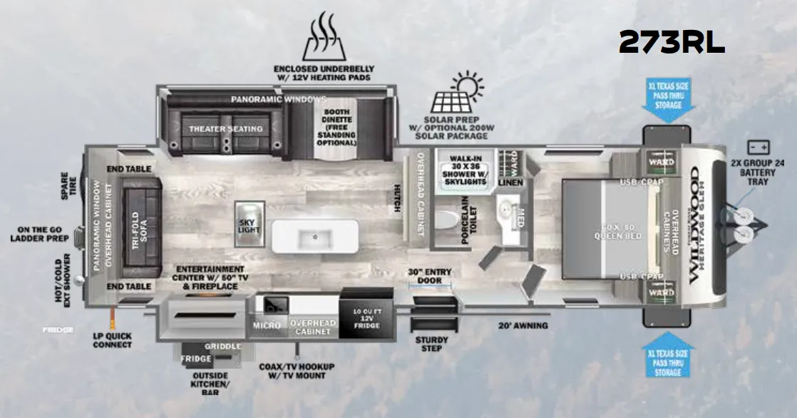 Forest River Wildwood Heritage Glen 273RL floor plan