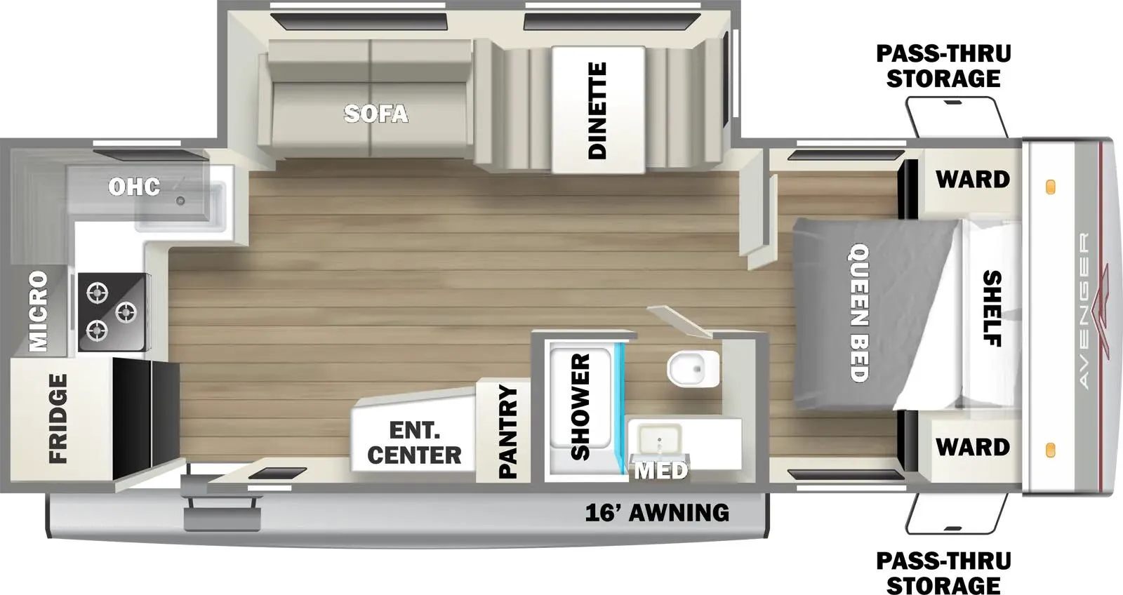 Prime Time Avenger LE 24RKSLE floor plan