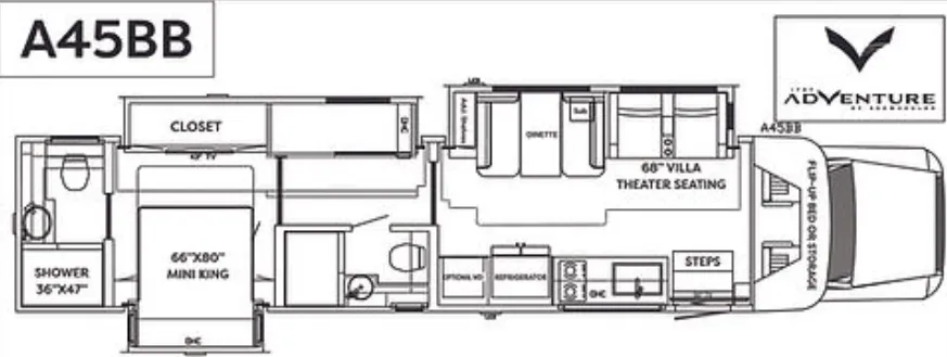 2027 ShowHauler Adventure A45BB - Floor plan