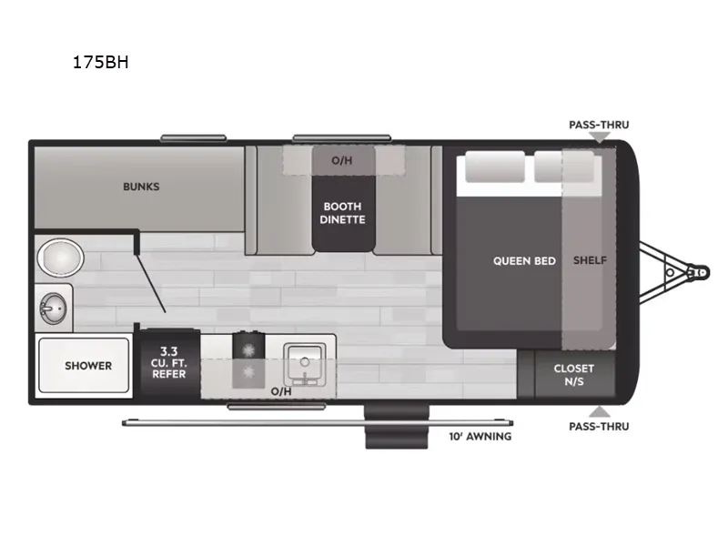 2025 Keystone Hideout 175BH - Floor plan