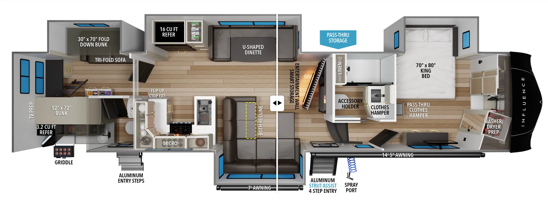 2026 Grand Design Influence 3904BH - Floor plan